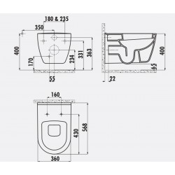 Petera / Hänge-Wc / Inkl. Softclosedeckel