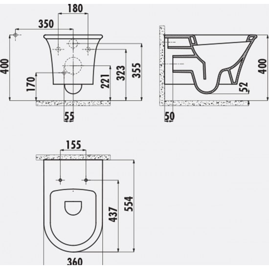 Moon / Hänge-Wc / Inkl. Softclosedeckel