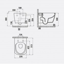 Elegant / Spülrandlos / Hänge-Wc / Inkl. Softclosedeckel