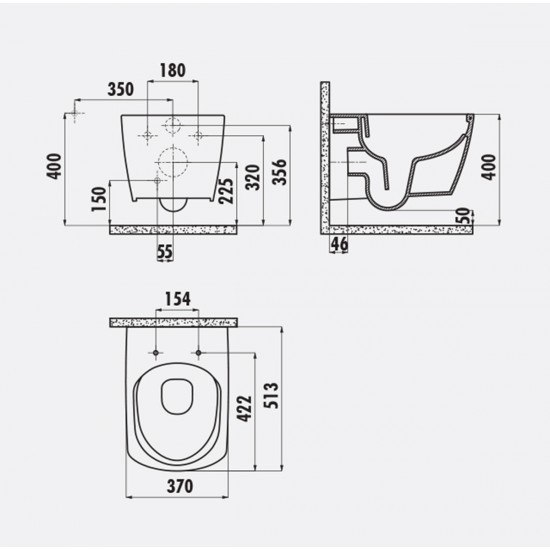 Elegant / Spülrandlos / Hänge-Wc / Inkl. Softclosedeckel