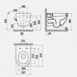 Free / Hänge-Wc / Taharet-Wc / Inkl. Solftclosedeckel