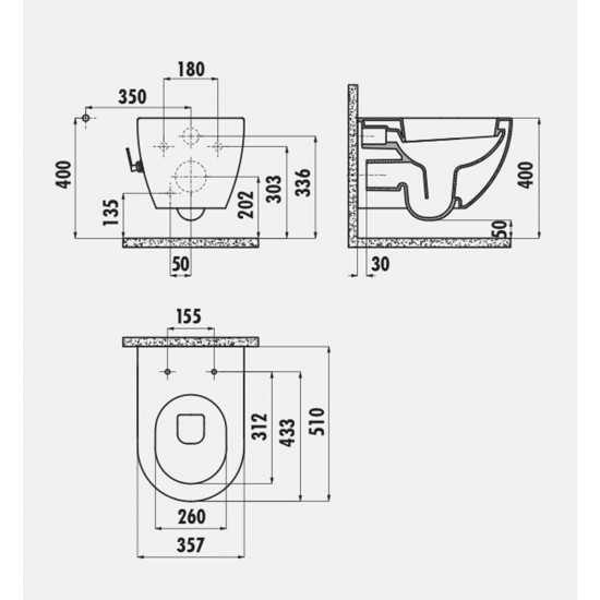Free / Hänge-Wc / Taharet-Wc / Inkl. Solftclosedeckel