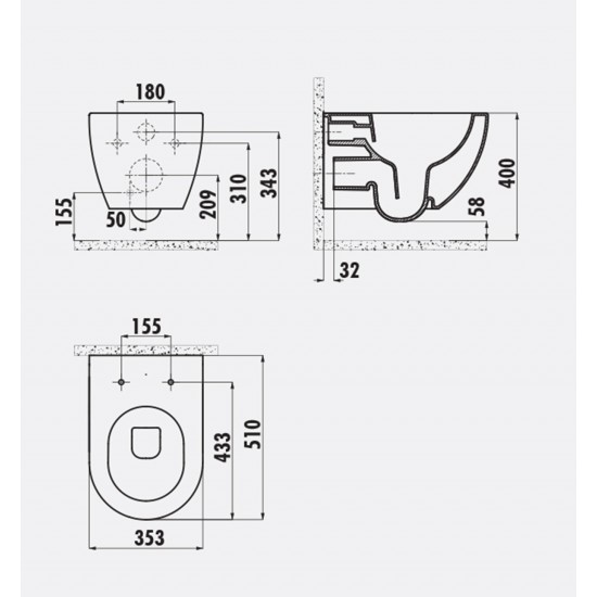 Free / Spülrandlos / Hänge-Wc / Inkl. Softclosedeckel