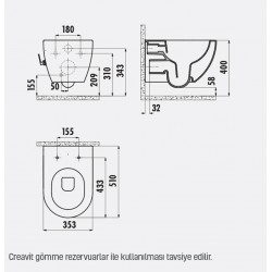 Free / Spülrandlos / Taharet-Wc / Hänge-Wc / Inkl. Softclosedeckel