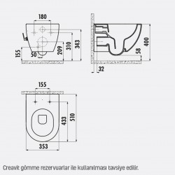 Free / Spülrandlos / Taharet-Wc / Hänge-Wc / Inkl. Softclosedeckel