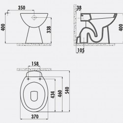 Stand-Wc / Untererabfluss Kanal / Inkl. Softclosedeckel