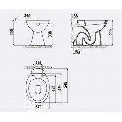 Stand-Wc / Untererabfluss Kanal / Inkl. Softclosedeckel