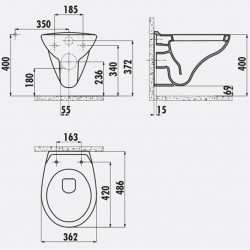 Perla / Hänge-Wc / Inkl. Softclosedeckel
