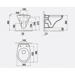 Perla / Hänge-Wc / Inkl. Softclosedeckel