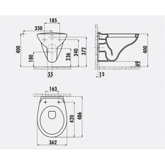 Perla / Hänge-Wc / Inkl. Softclosedeckel